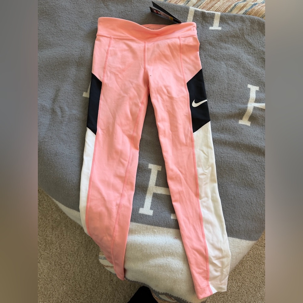 Nike Kids Leggings in Pink, Black, and White